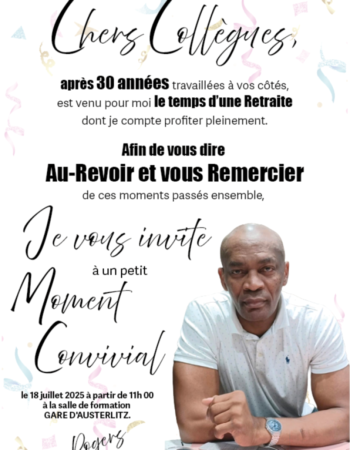 Invite pot de Départ à la Retraite